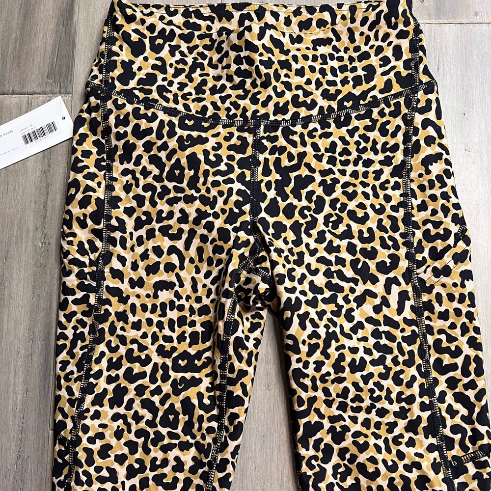 NWT OUTDOOR VOICES CHEETAH PRINT BIKER SHORTS